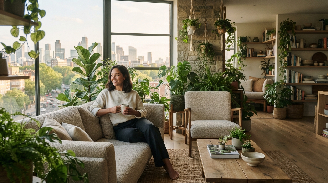 Editorial illustration for Biophilic Design for Urban Apartments: A Practical Framework for Calmer, Healthier City Living